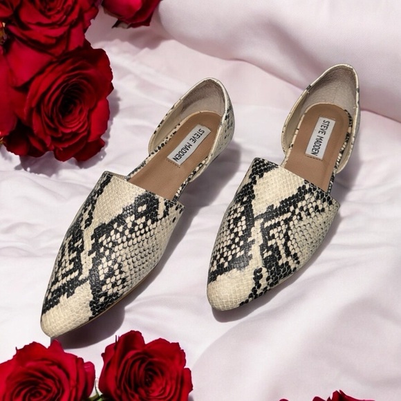 Steve Madden Black and Cream Flats with Pointed Toe - Picture 6 of 6